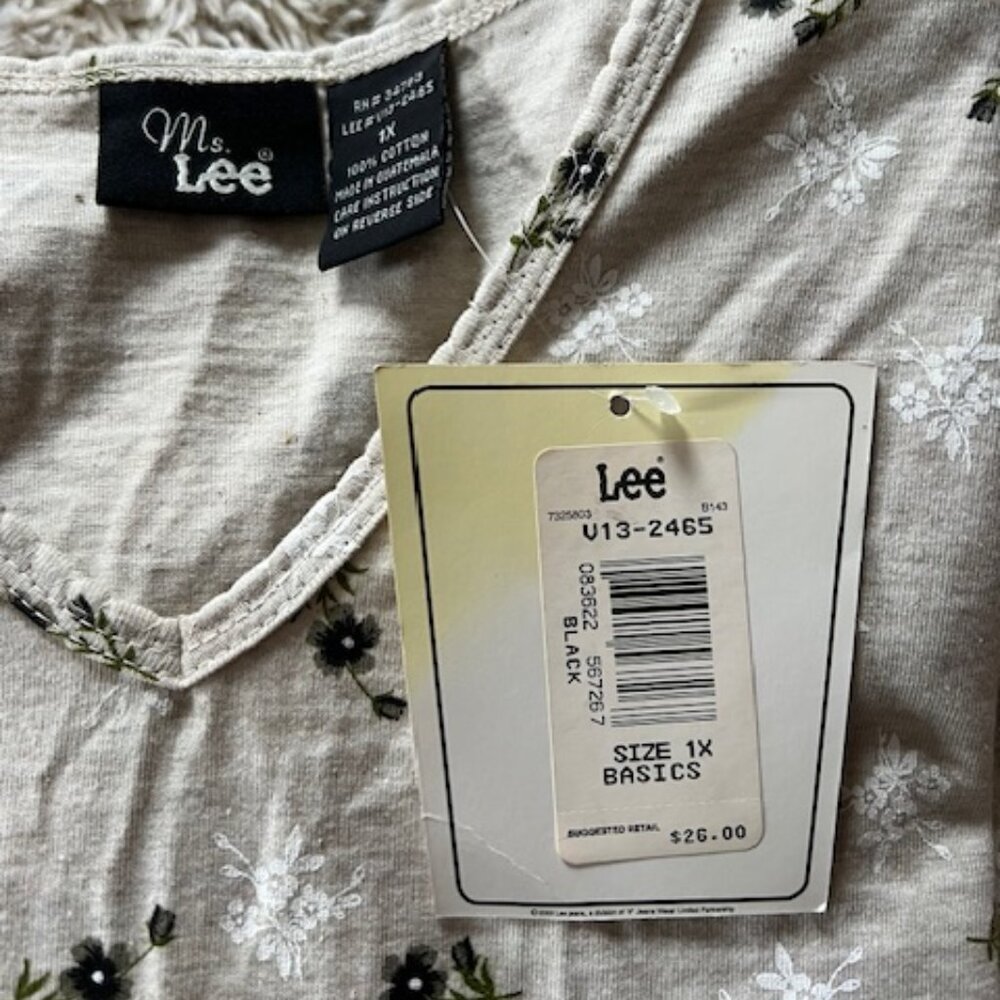 Vintage NWT Ms. Lee Short Sleeve Floral Design Shirts Set Of 2 Size 1X - Picture 9 of 10